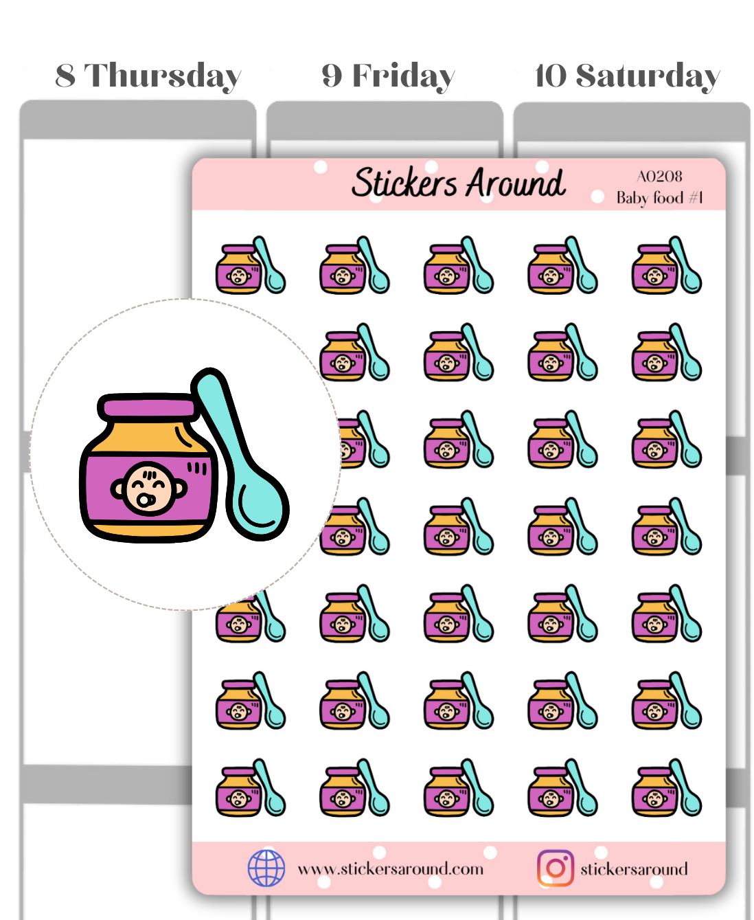 Baby Food Icon Planner Sticker