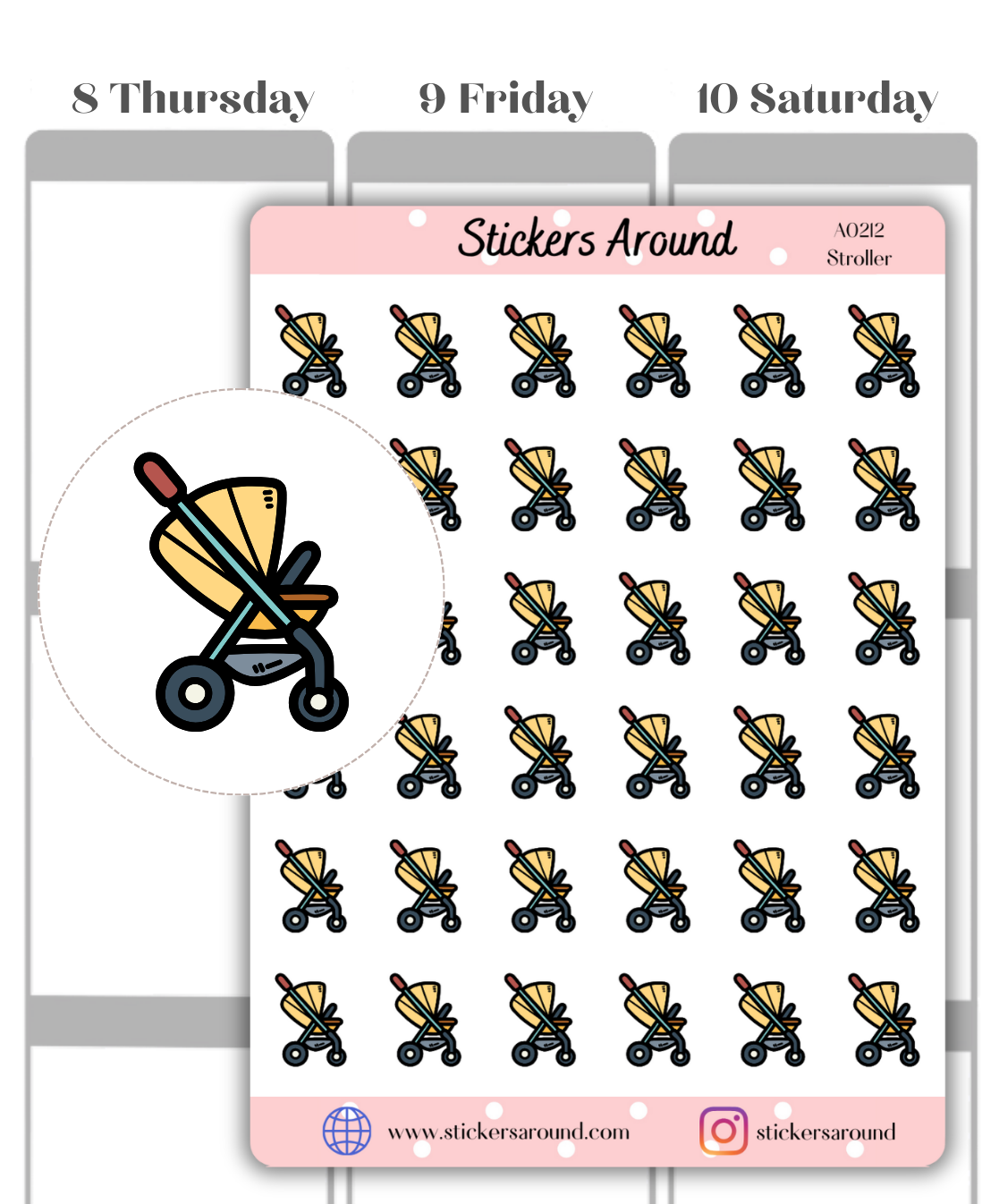 Stroller Icon Planner Sticker
