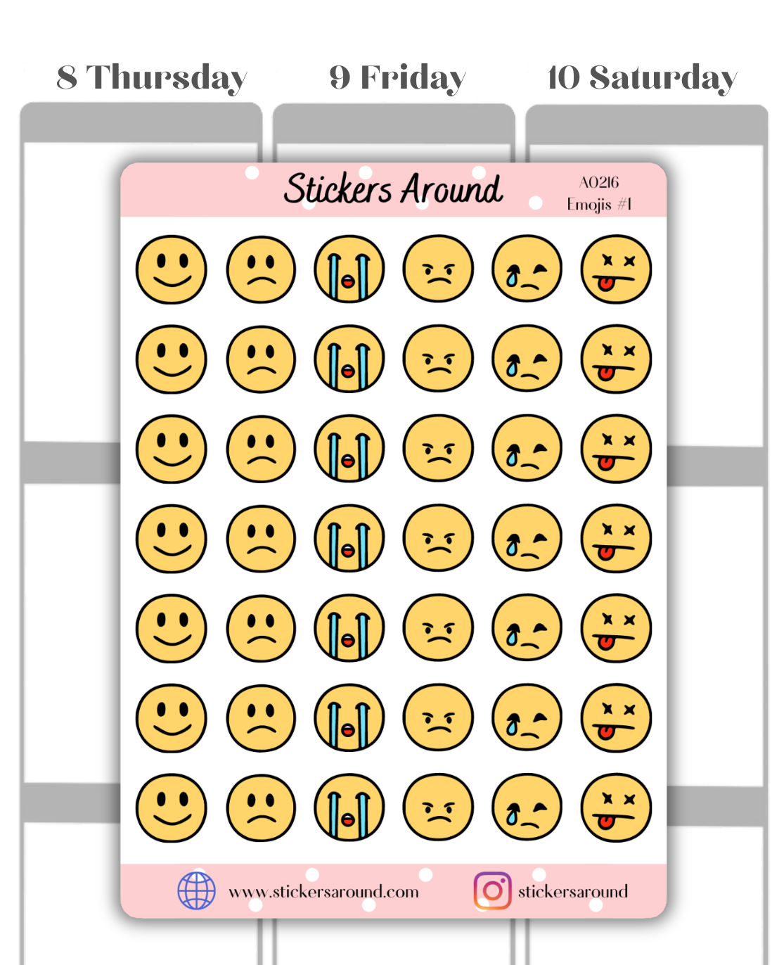 Emoji Icon Planner Stickers - Mood tracker #1