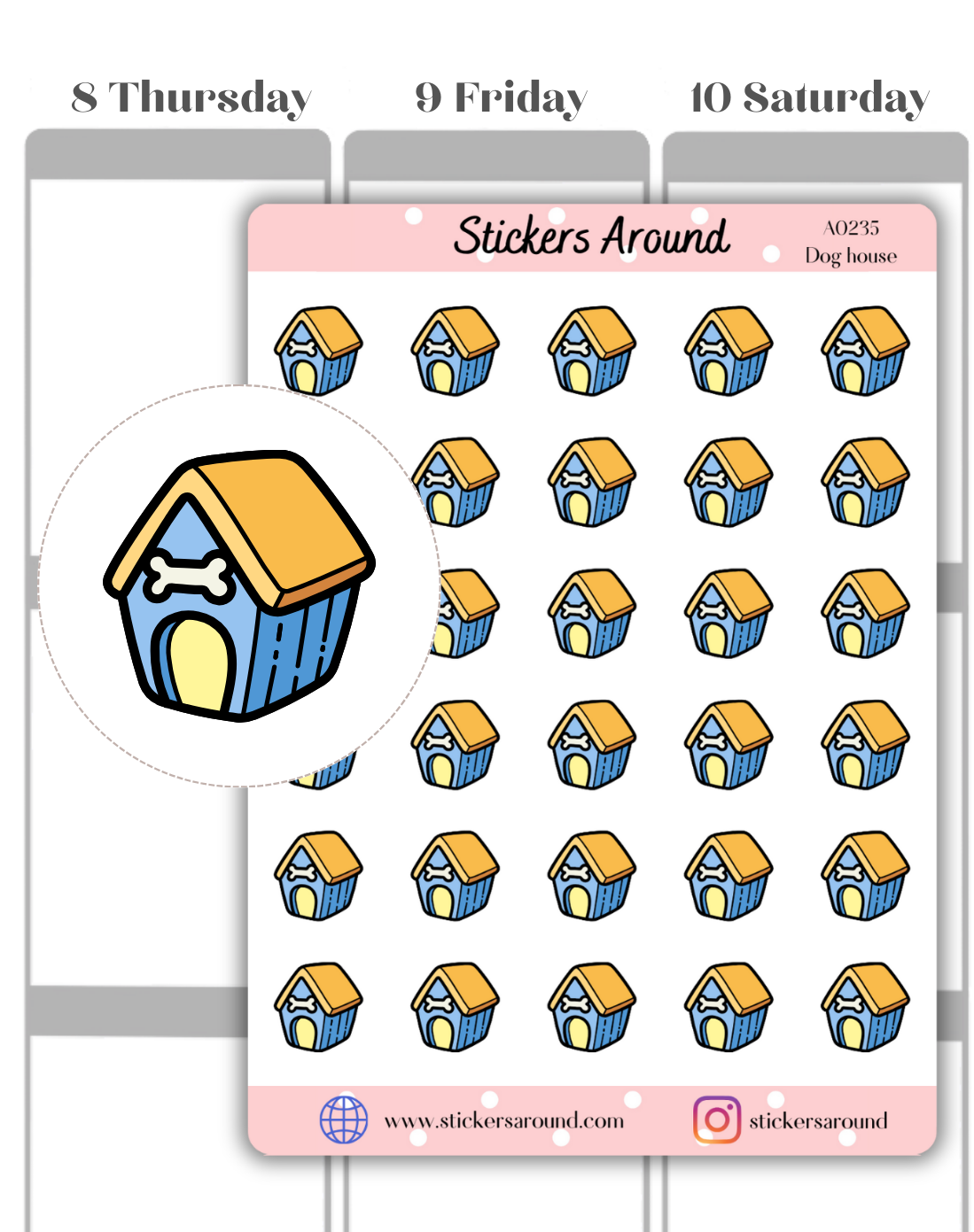 Dog House Icon Planner Stickers