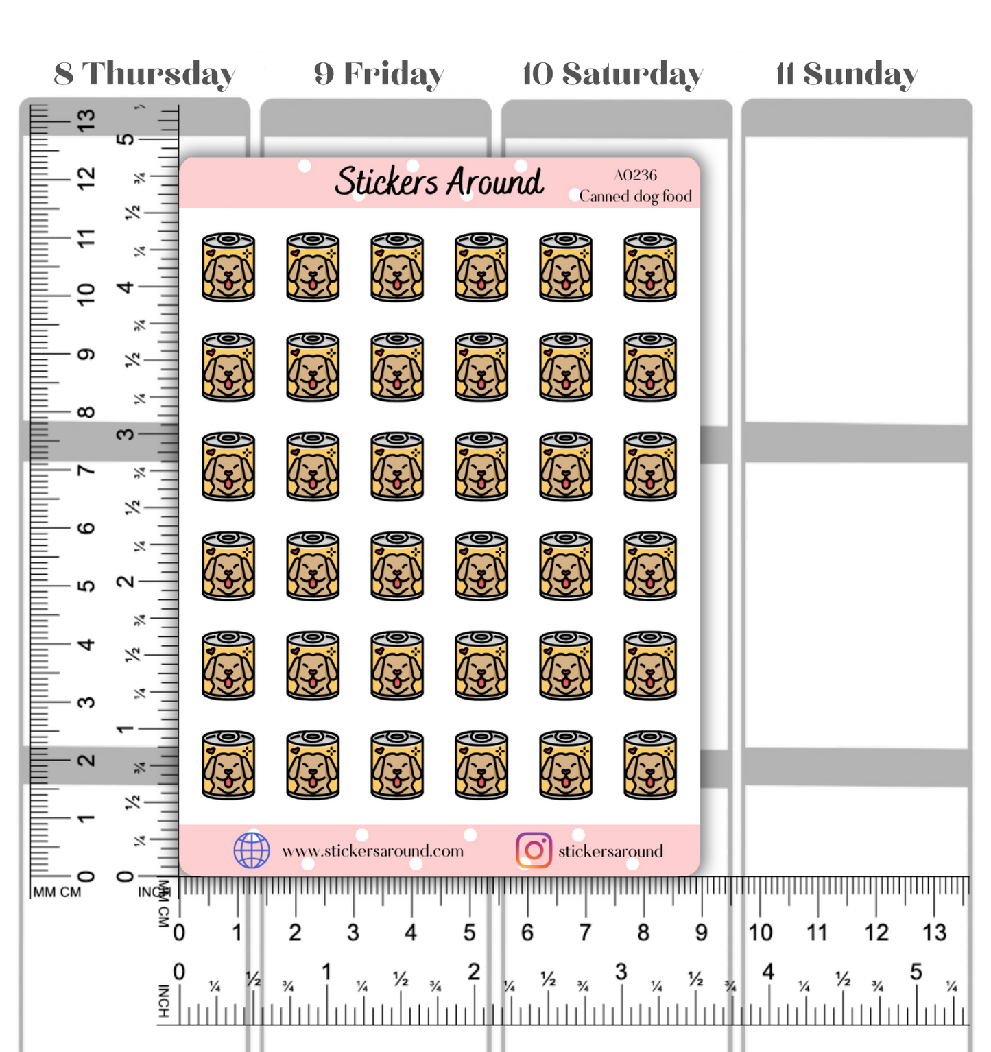 Canned Dog Food Icon Planner Stickers