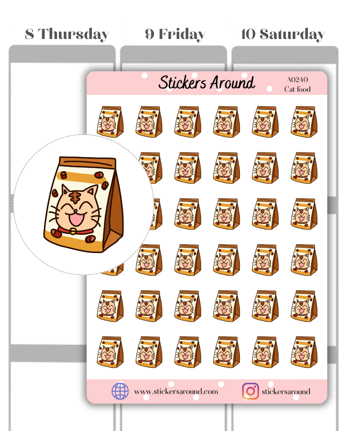 Cat Food Icon Planner Stickers