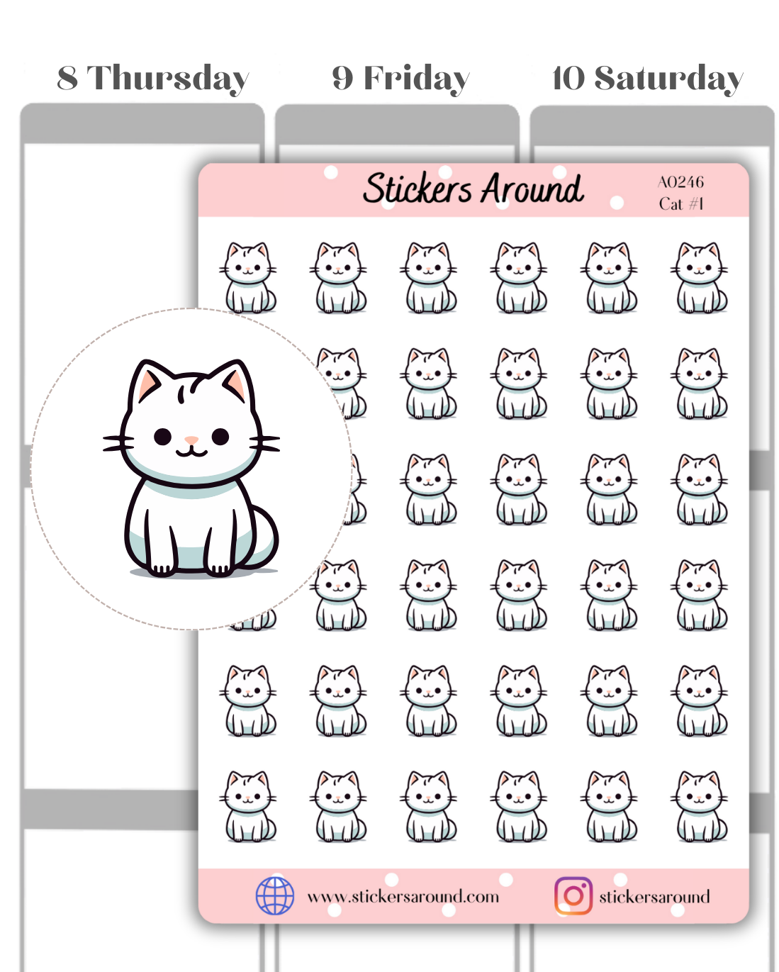 Cat Icon Planner Stickers