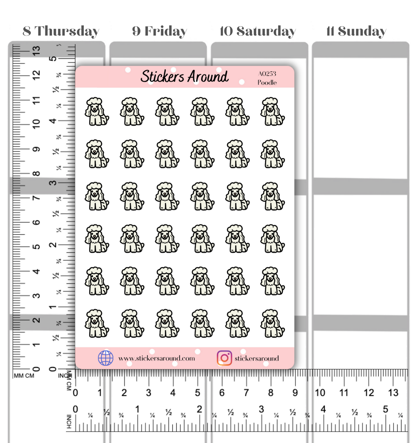 Poodle Icon Planner Stickers