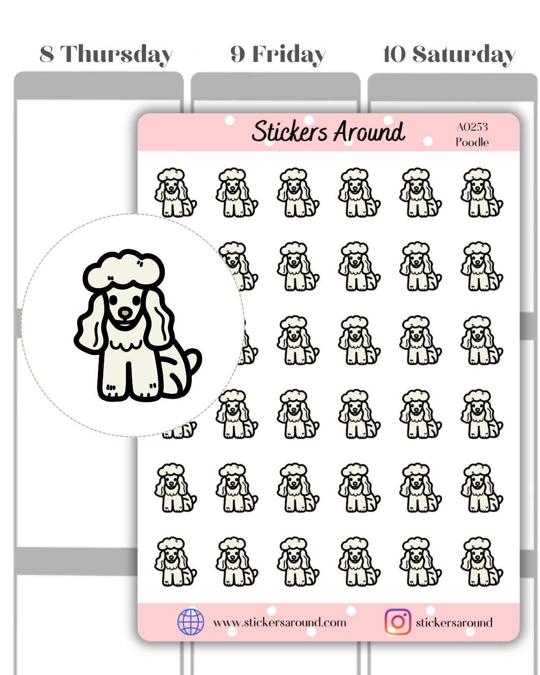 Poodle Icon Planner Stickers