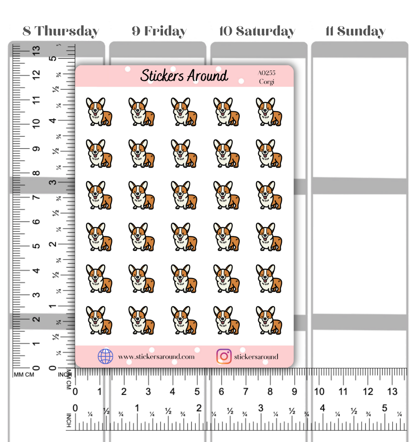 Corgi Icon Planner Stickers