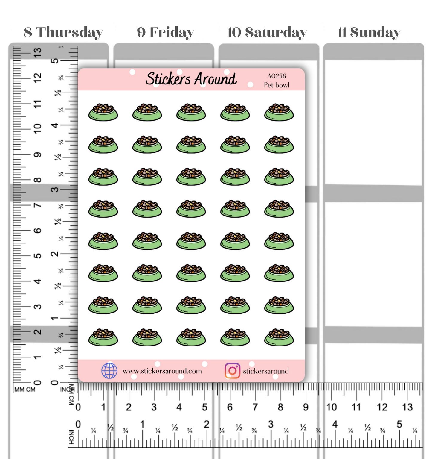 Pet Bowl Icon Planner Stickers