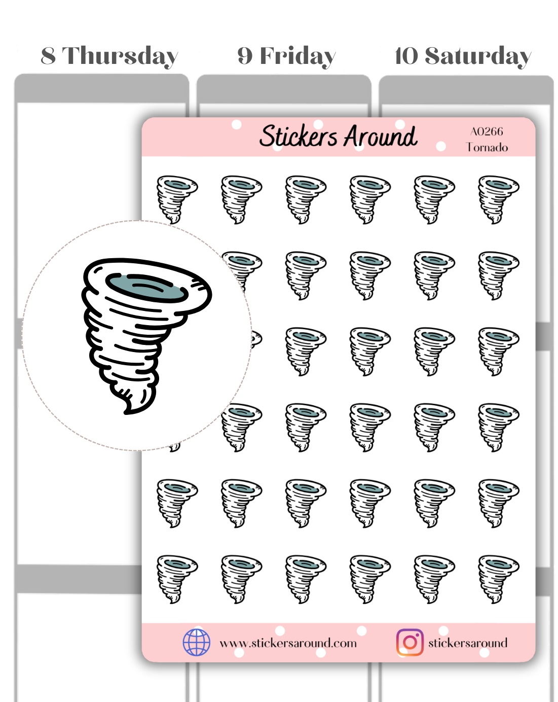 Tornado Icon Planner Stickers