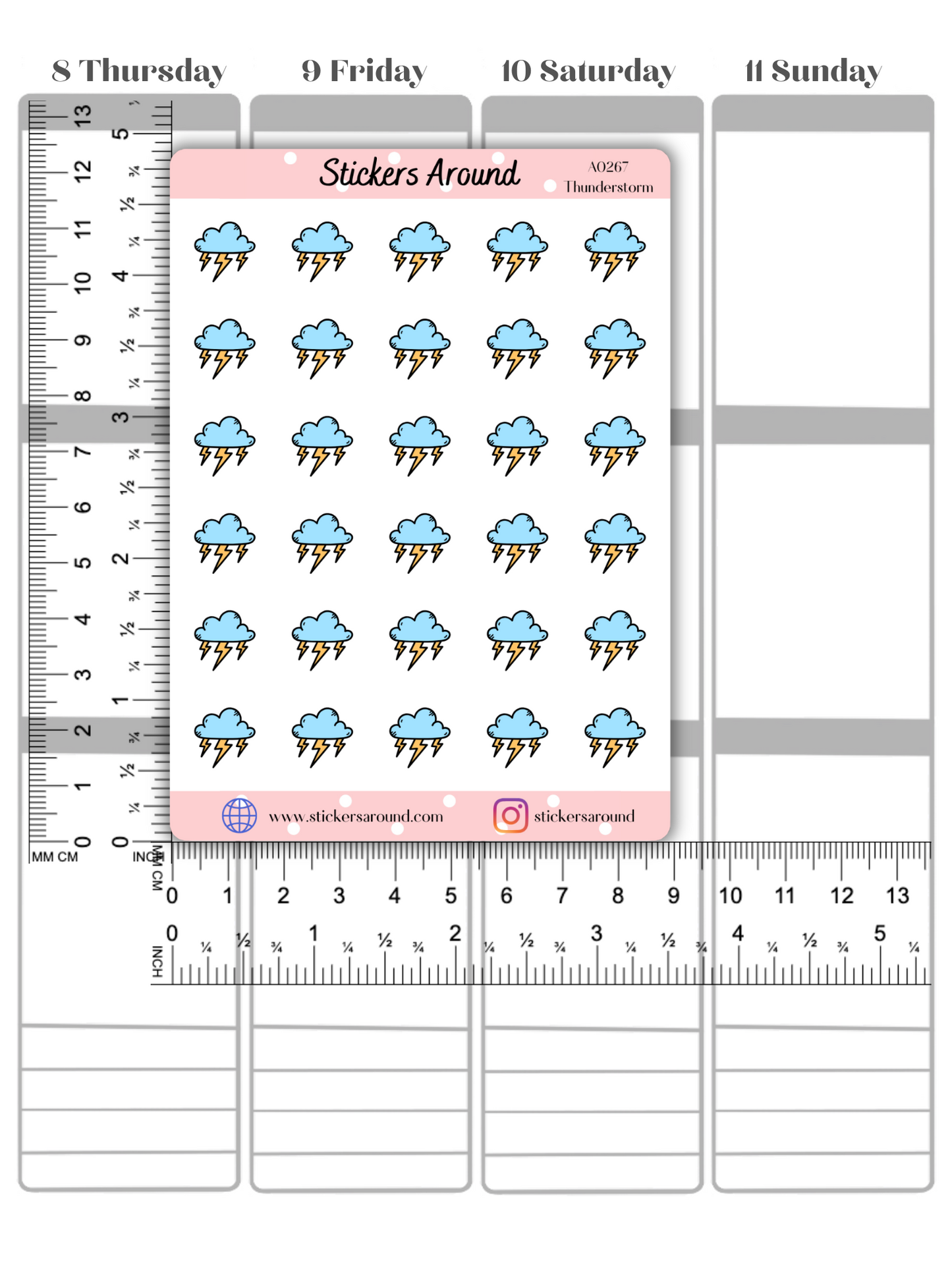 Thunderstorm Icon Planner Stickers