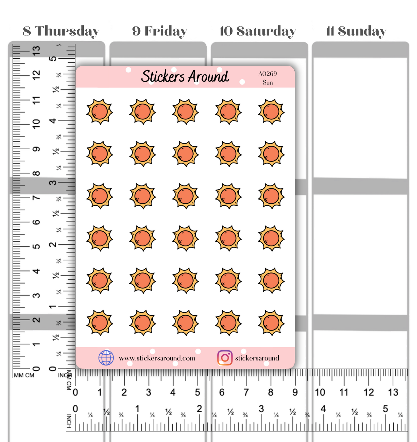 Sun Icon Planner Stickers