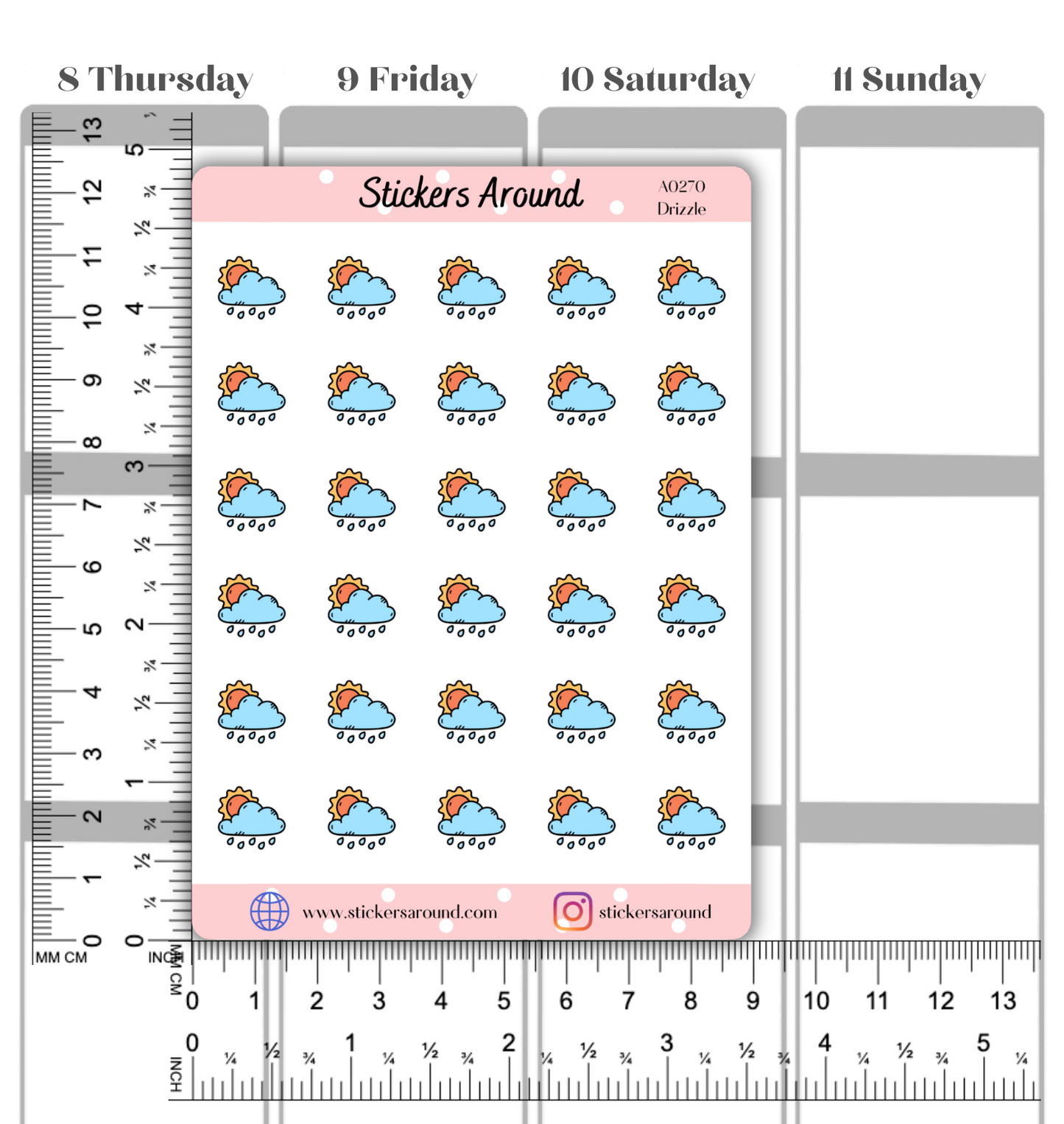 Drizzle Icon Planner Stickers