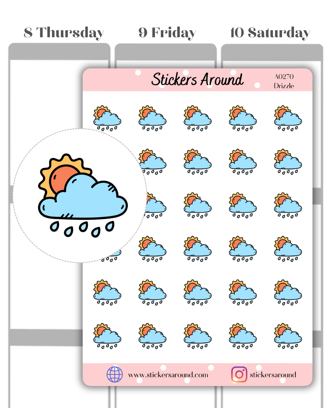 Drizzle Icon Planner Stickers