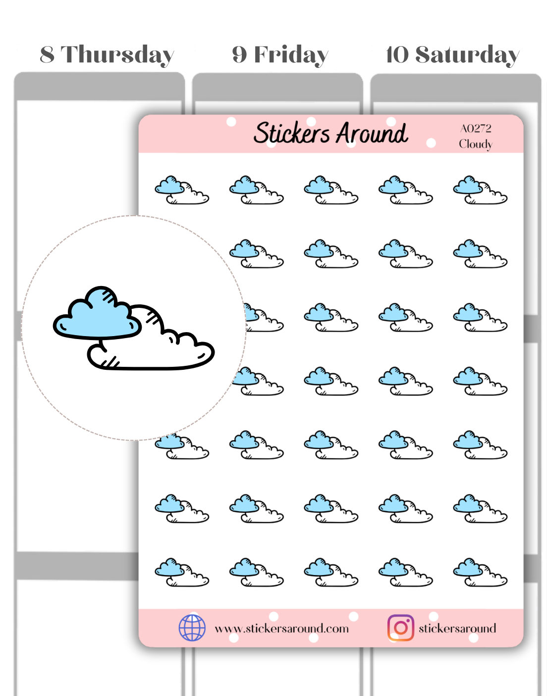 Cloudy Icon Planner Stickers