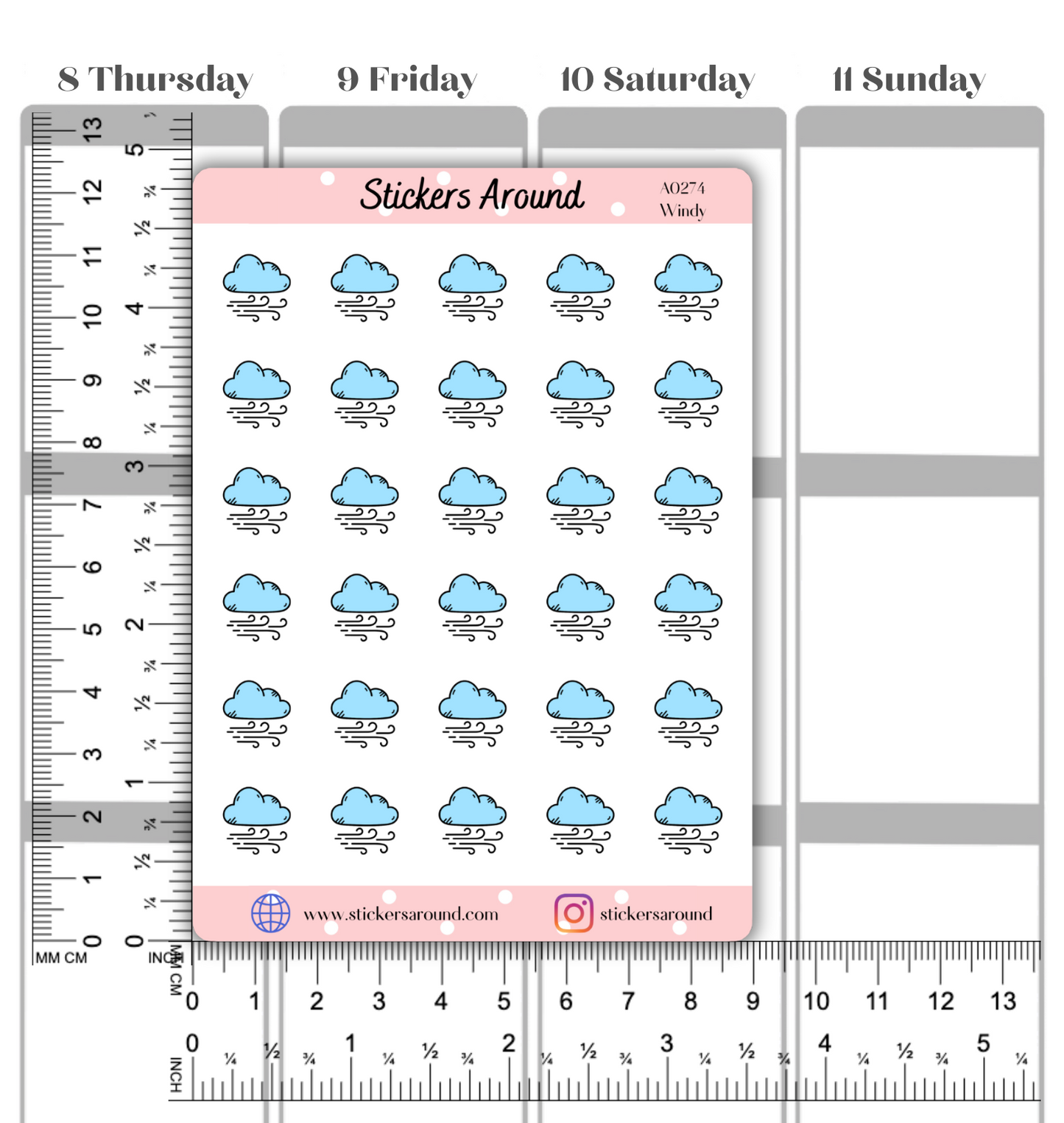 Windy Icon Planner Stickers