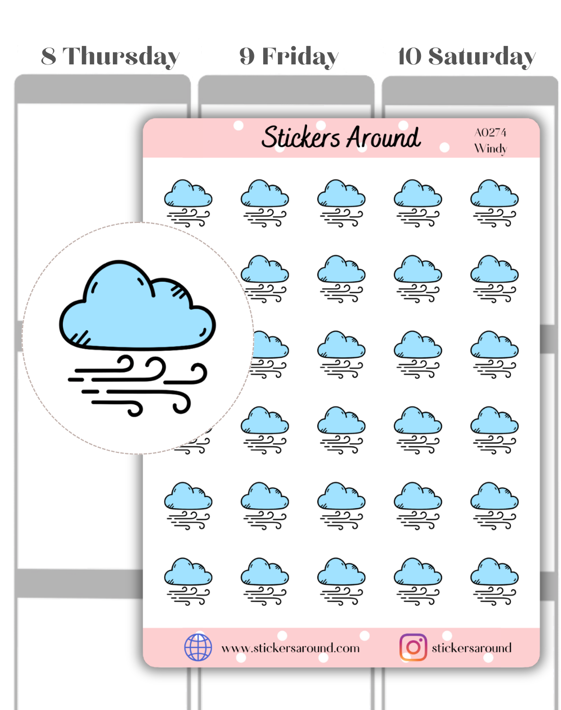 Windy Icon Planner Stickers