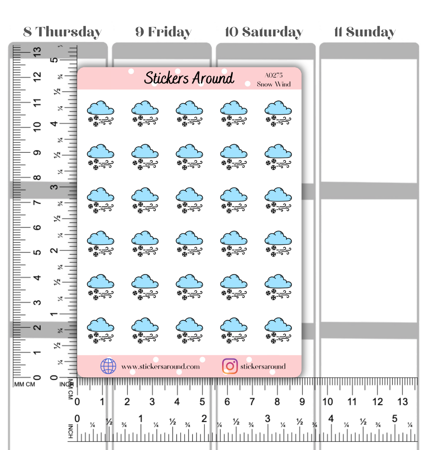 Snow Wind Icon Planner Stickers