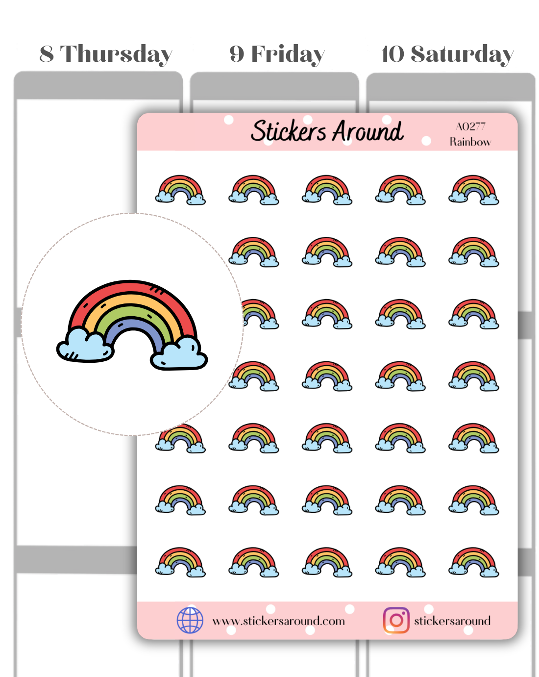 Rainbow Icon Planner Stickers