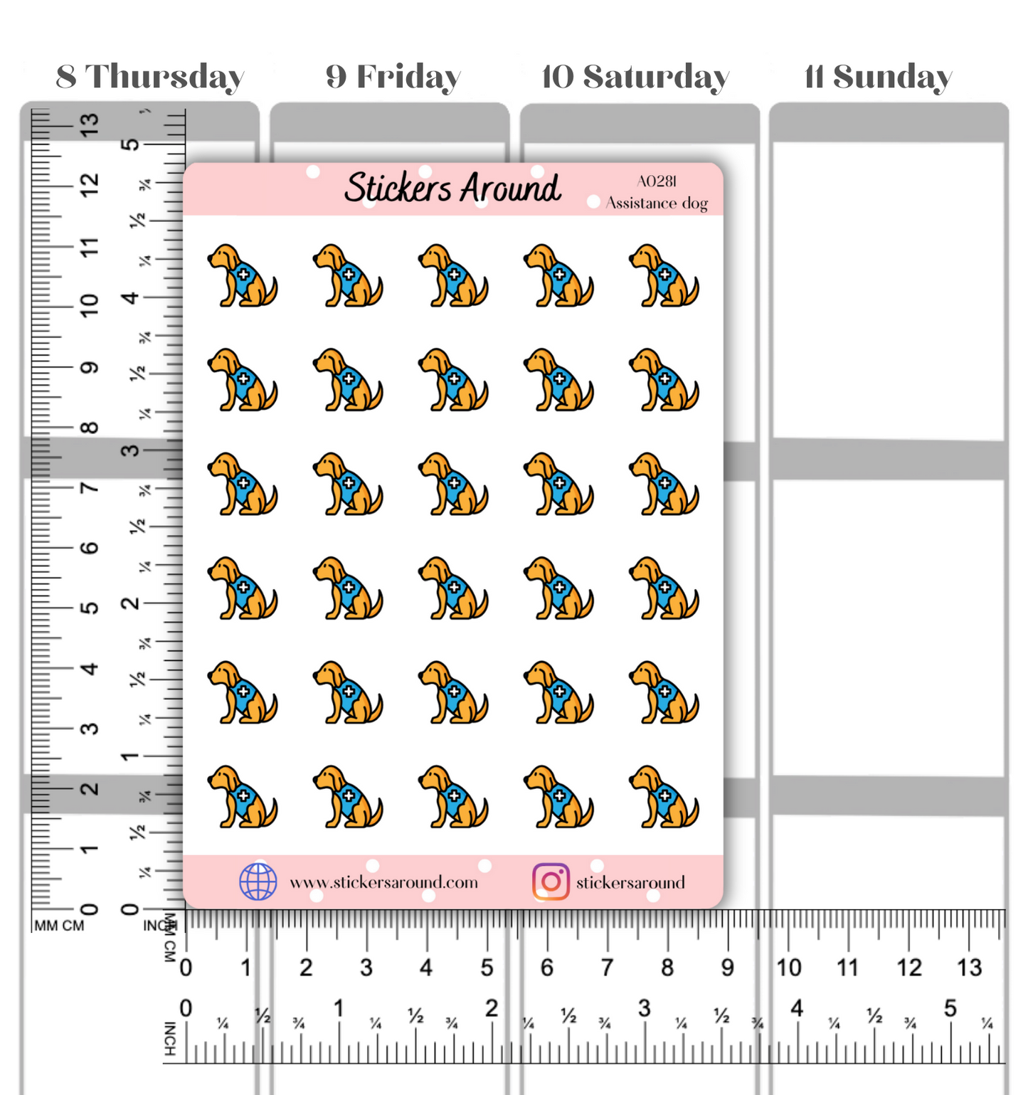 Assistance Dog Icon Planner Stickers