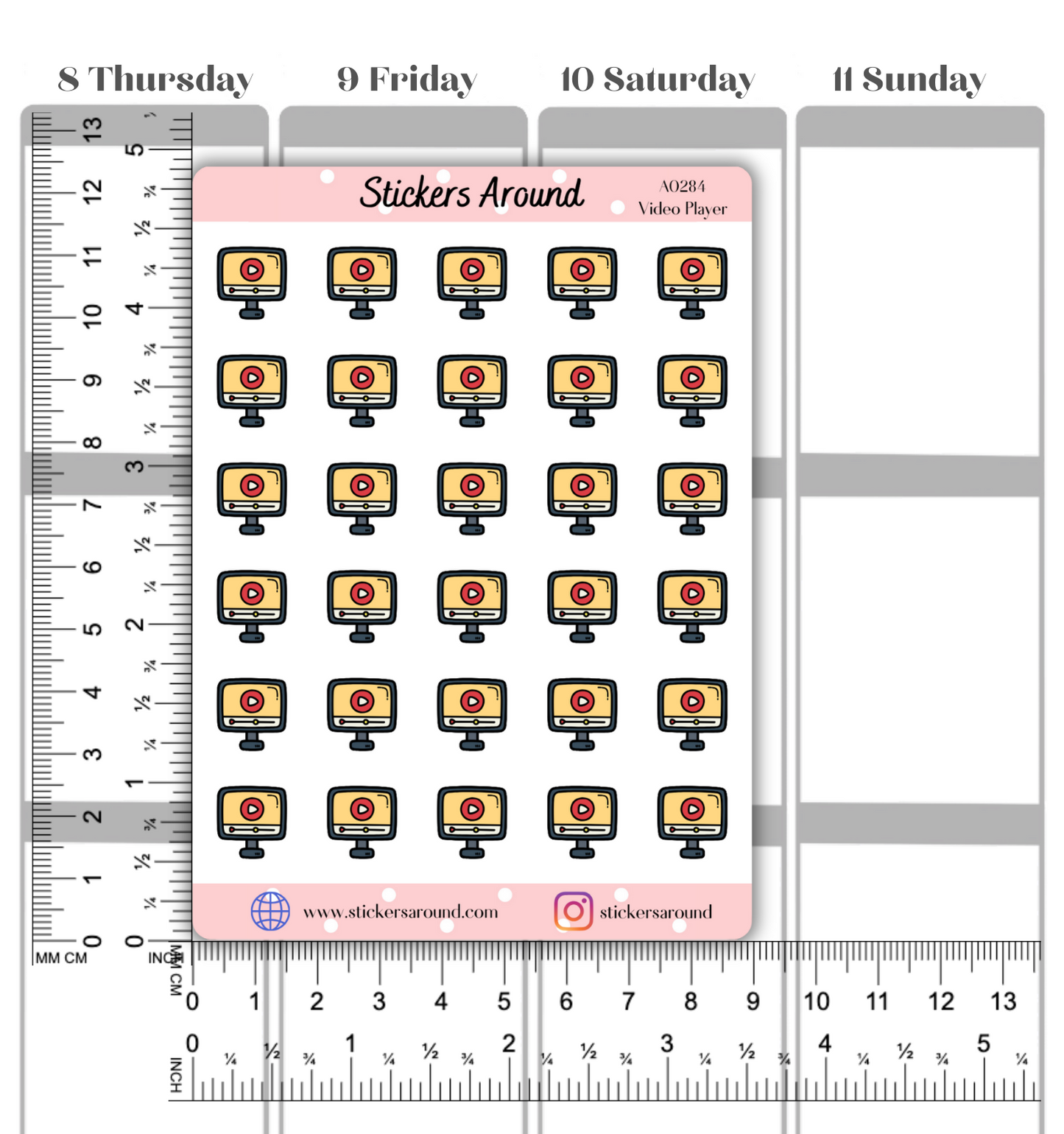 video player planner sticker