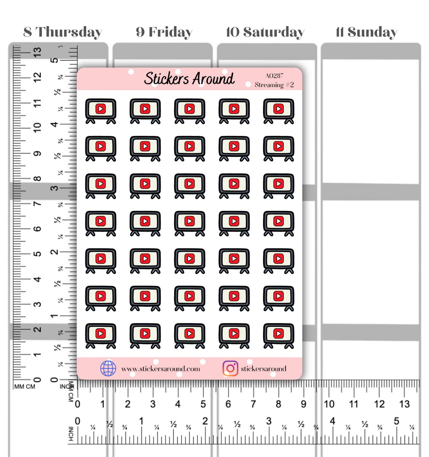 Streaming Icon Planner Stickers