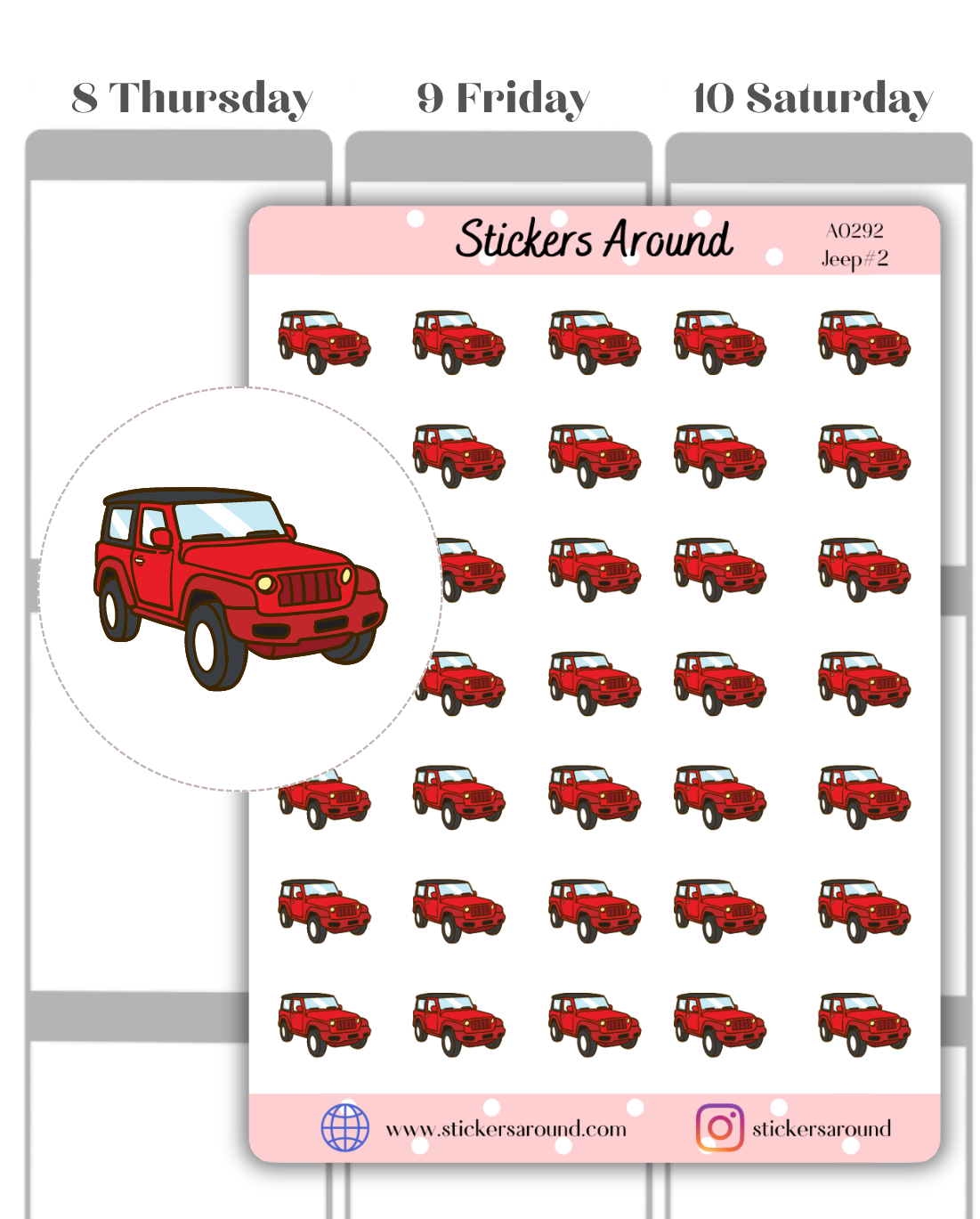 Jeep Icon Planner Stickers