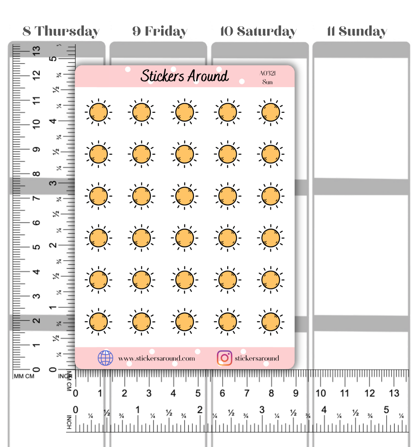 Sun Icon Planner Stickers