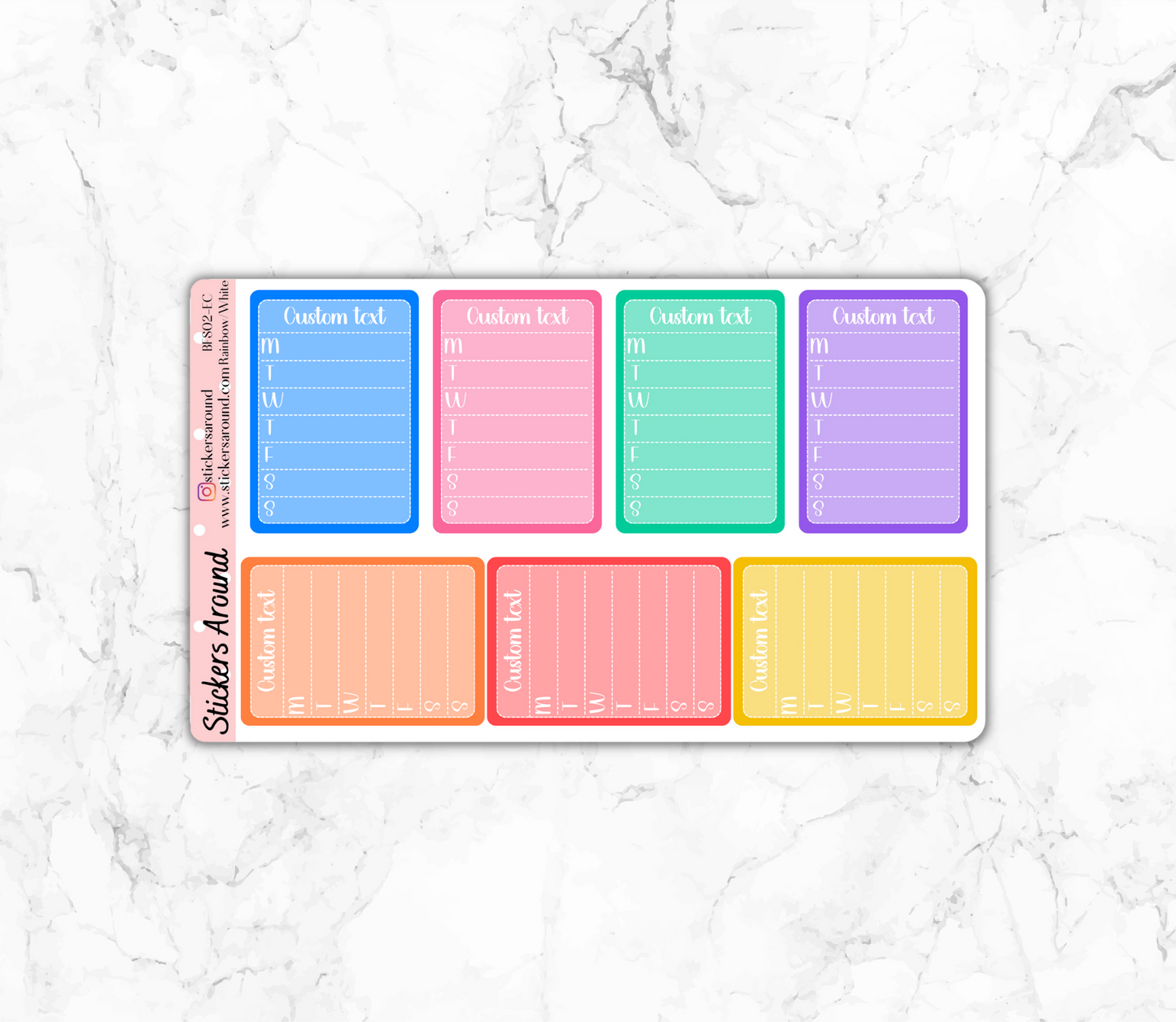 Custom Text Weekly Sidebar Tracker Stickers for STANDARD VERTICAL