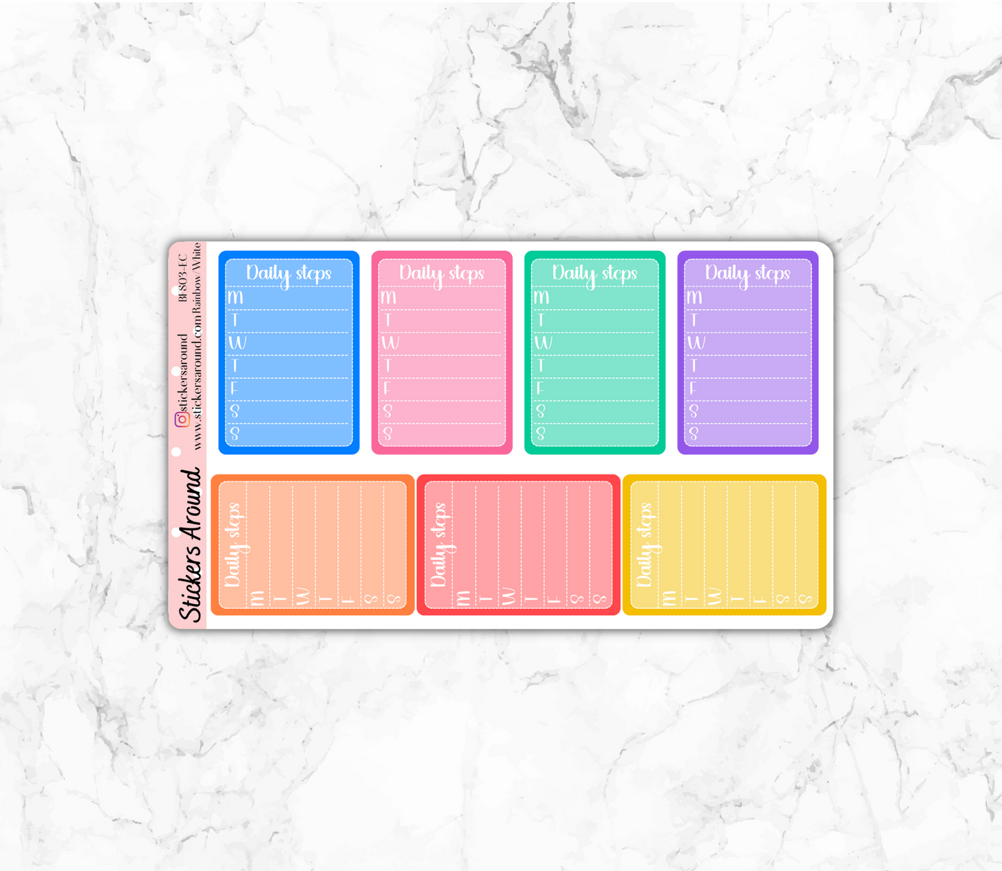 Daily Steps Sidebar Tracker Stickers for STANDARD VERTICAL