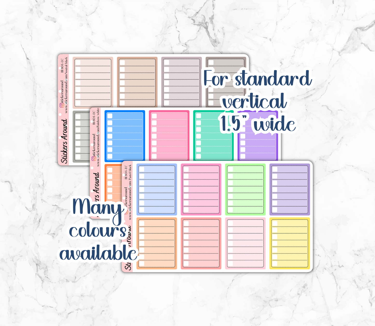 Full Box Checklist Functional Planner Sticker for STANDARD VERTICAL