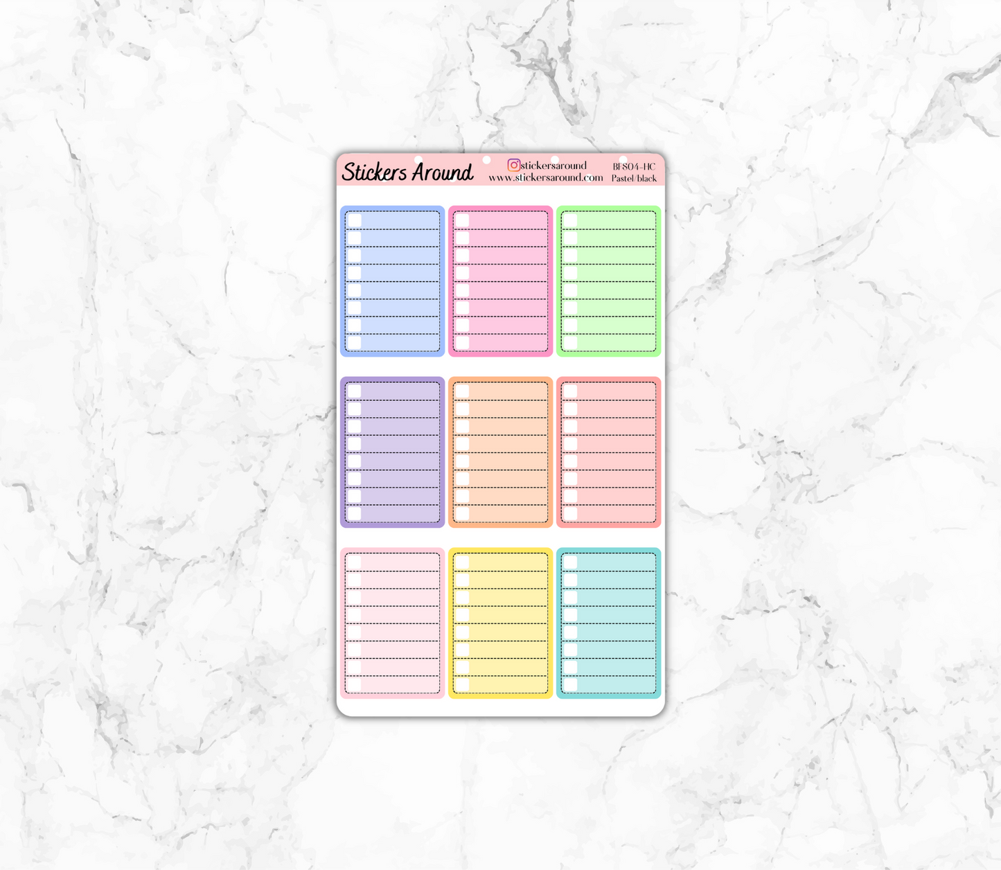 Full Boxes Checklist Stickers for HOBONICHI COUSIN