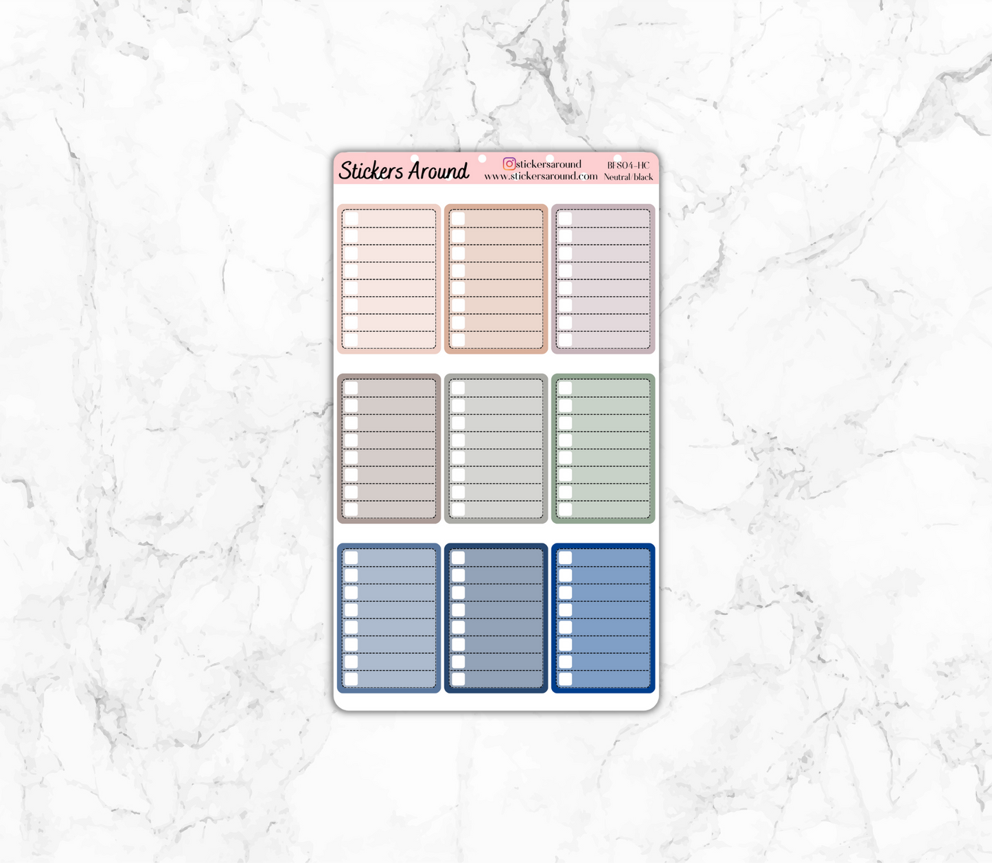 Full Boxes Checklist Stickers for HOBONICHI COUSIN