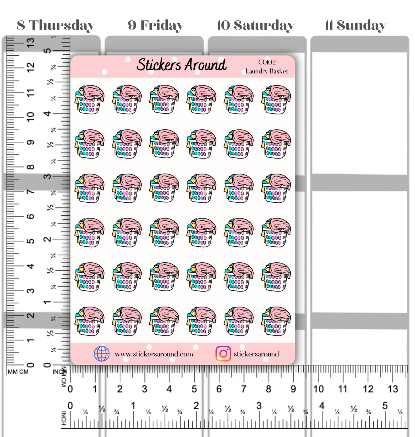 Laundry Basket Icon Planner Stickers