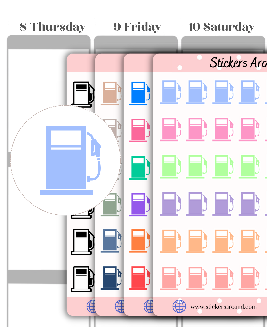 Fuel Icon Planner Stickers
