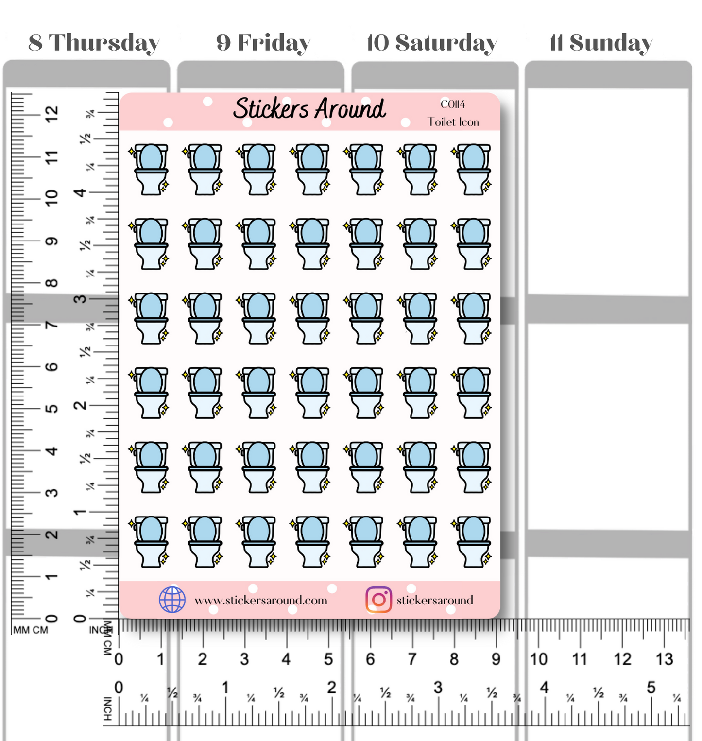 Clean Toilet Icon Planner Sticker