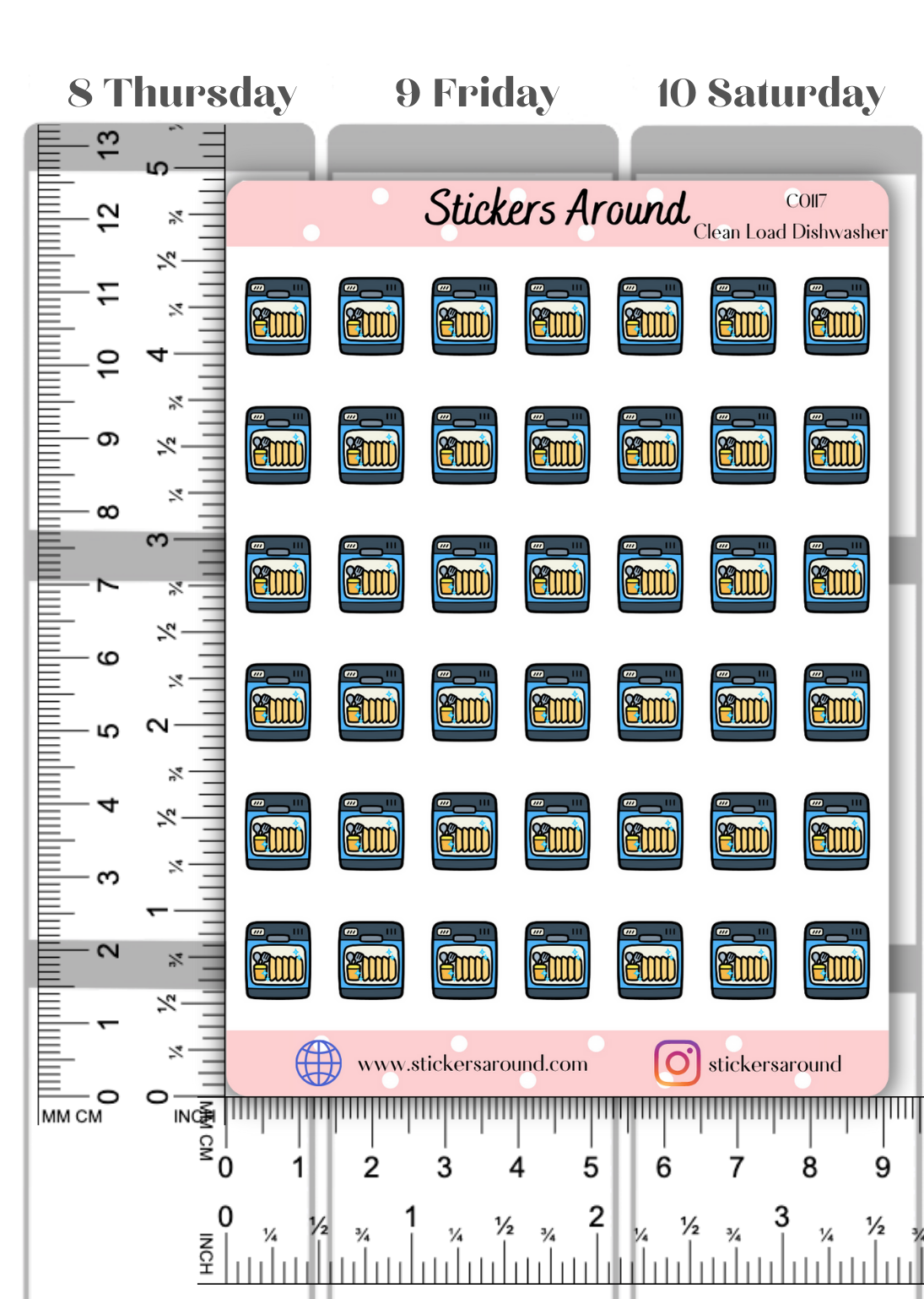 Clean Load Dishwasher Icon Planner Sticker