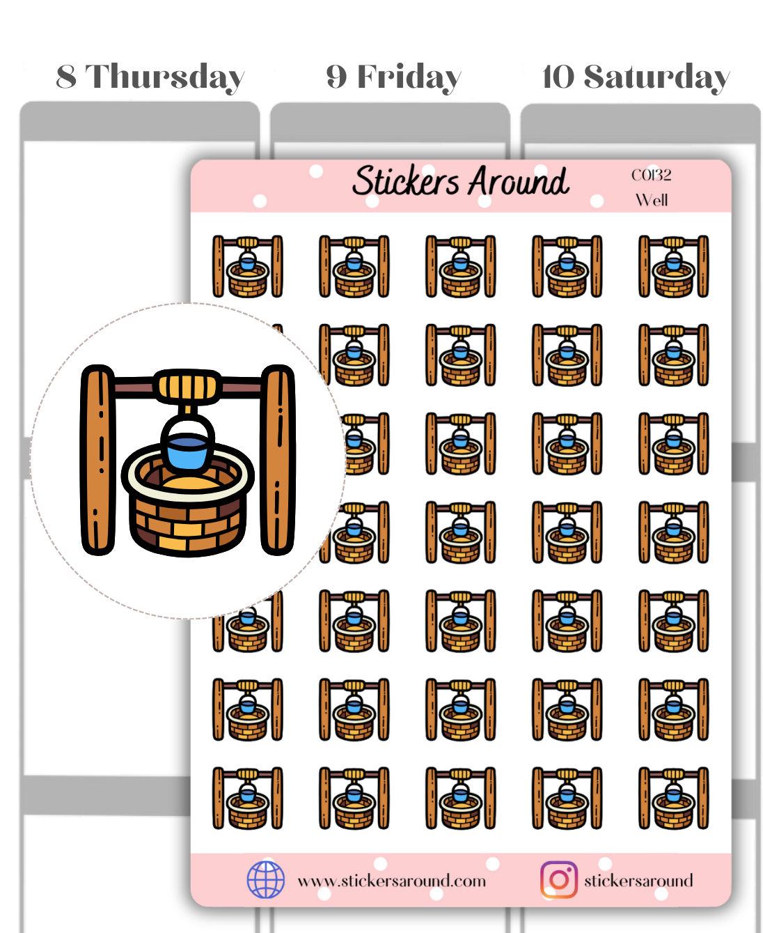 Water Well Icon Planner Sticker