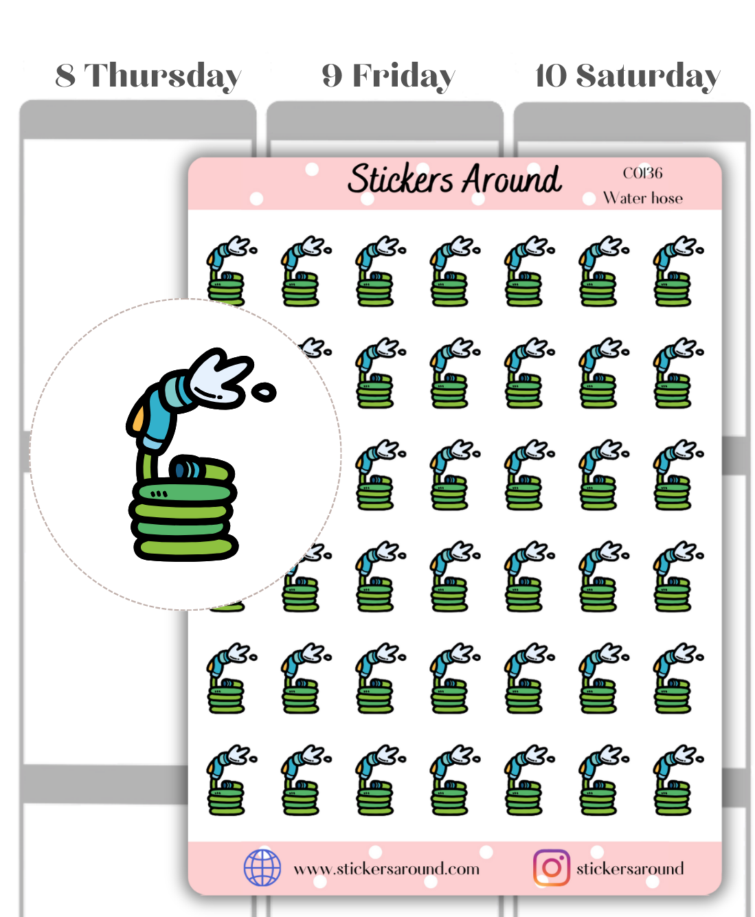 Water Hose Icon Planner Sticker
