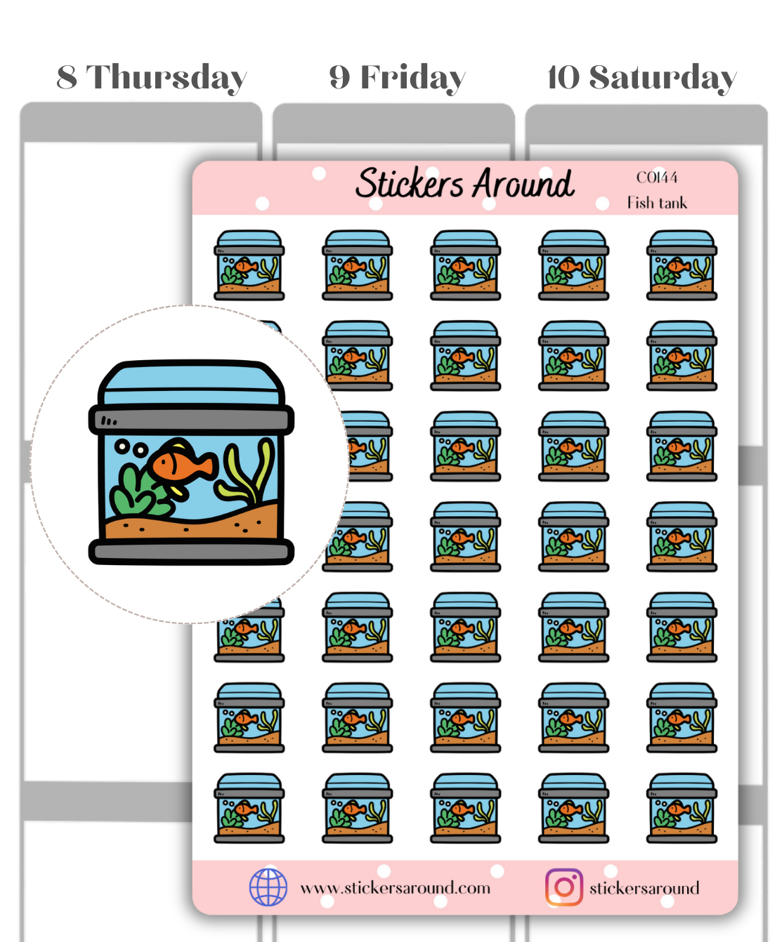 Fish Tank Icon Planner Sticker