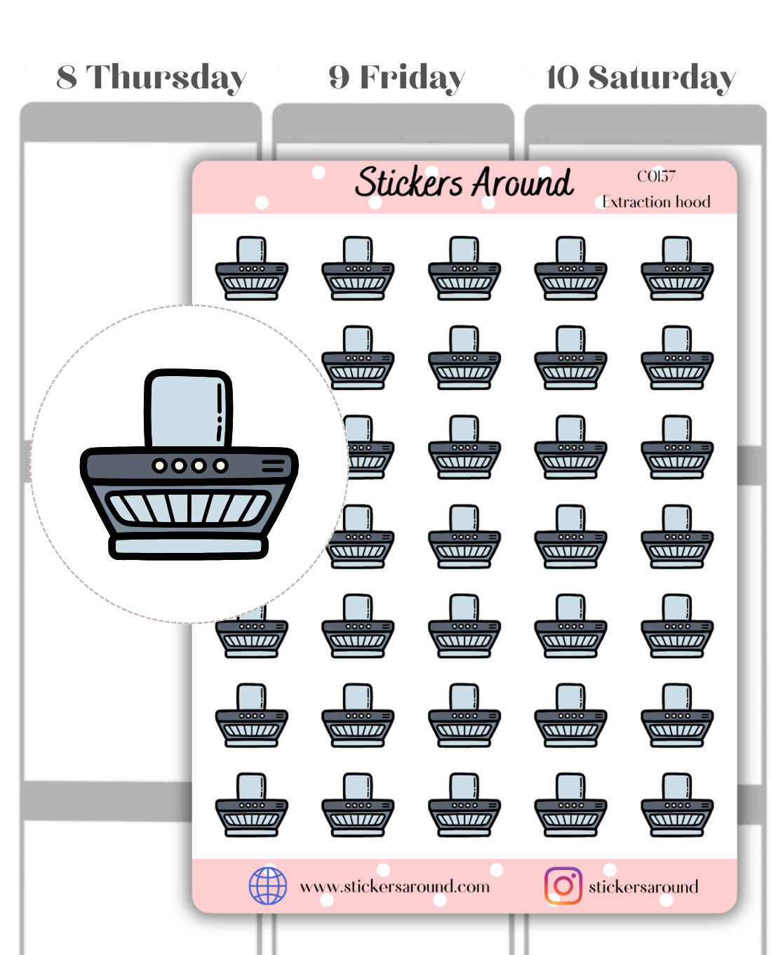 Extraction Hood Icon Planner Sticker