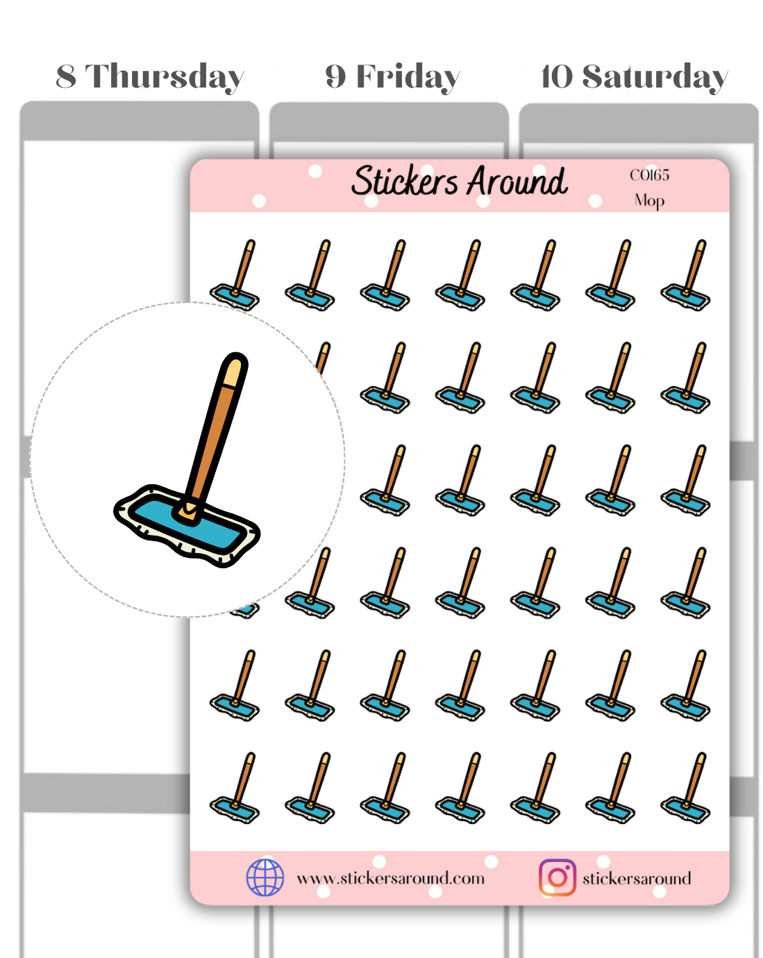 Mop Icon Planner Sticker