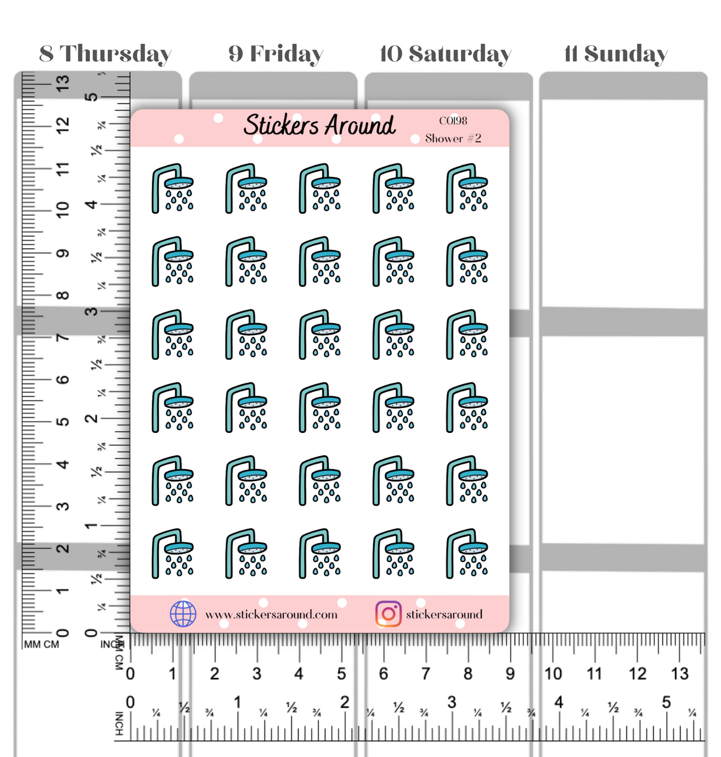 Shower Head Icon Planner Sticker #2