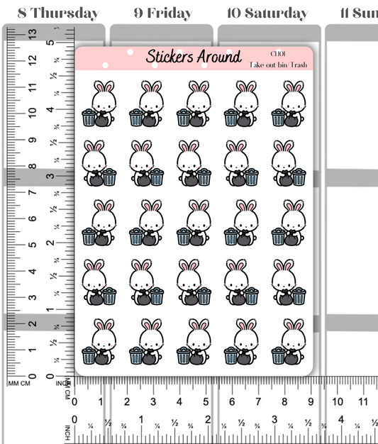 Take out Bin/Trash Planner Sticker