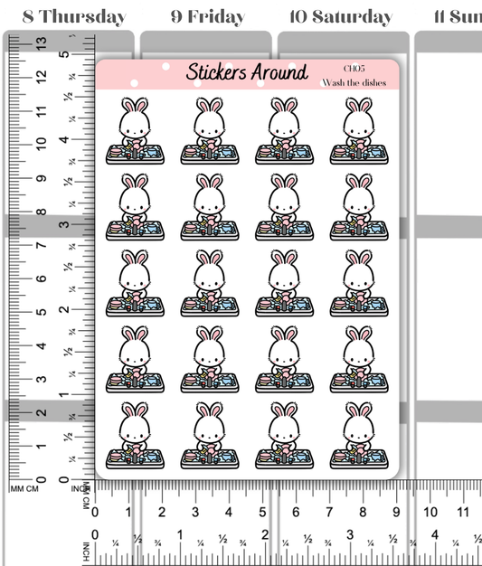 Washing Dishes Planner Stickers