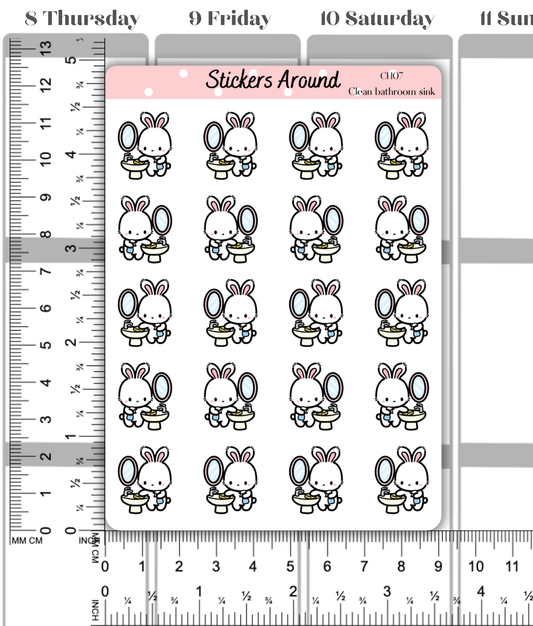Bathroom Sink Cleaning Planner Stickers