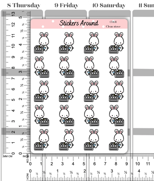 Stove Top Cleaning Planner Stickers
