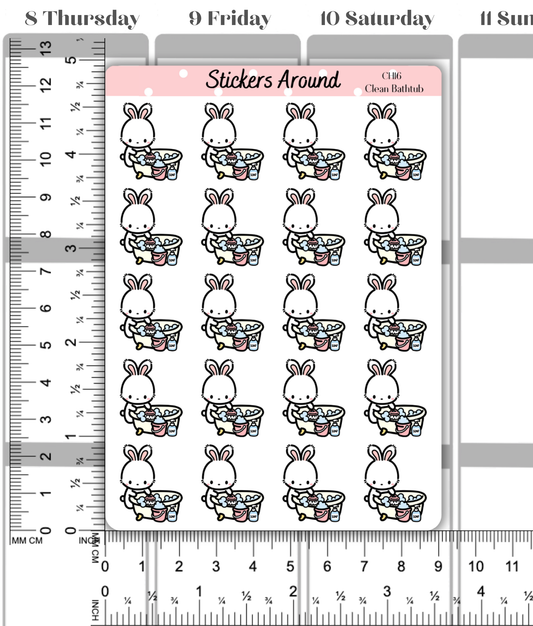 Clean Bathtub Planner Sticker