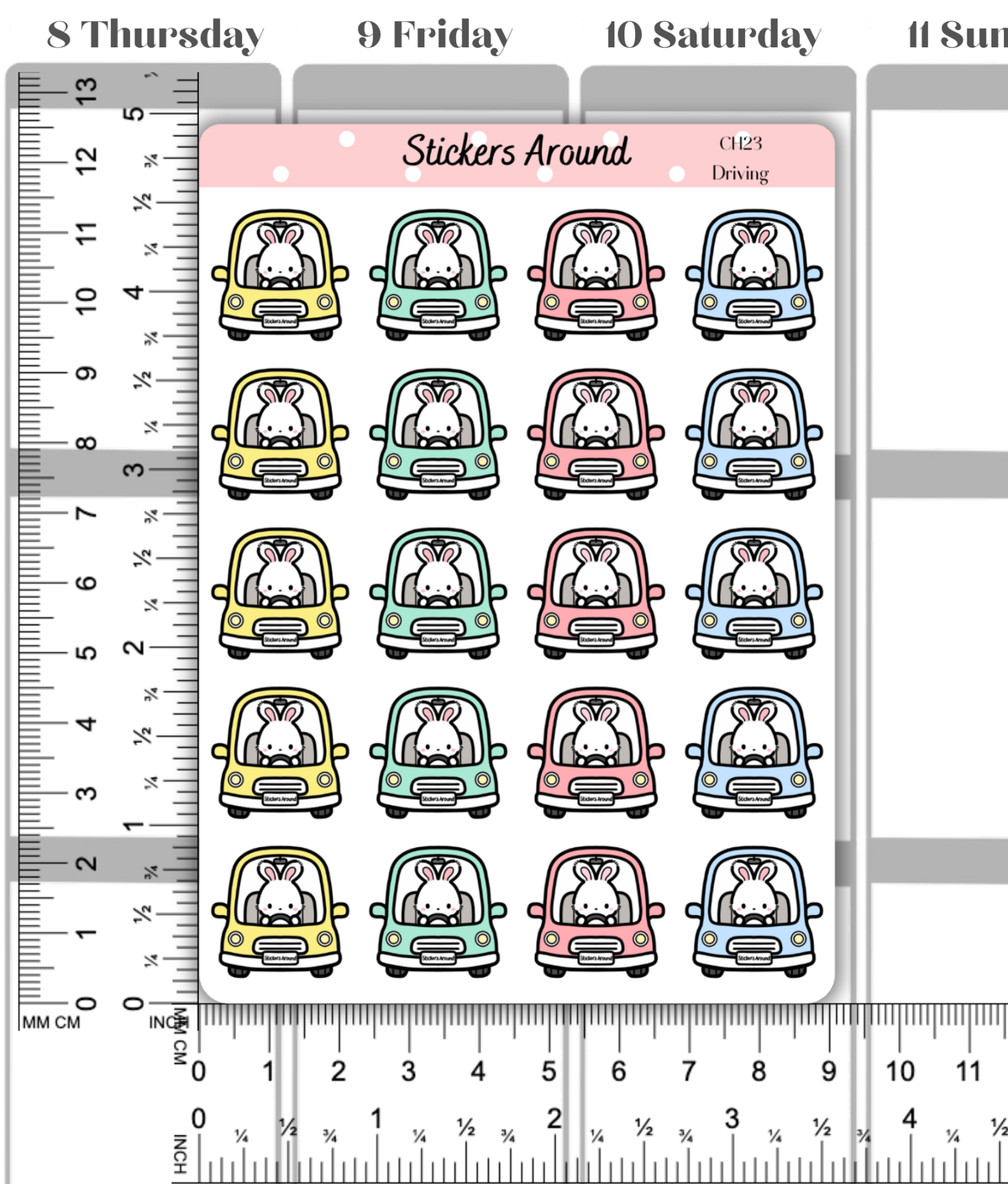 Car Driving Planner Sticker | Road trip Stickers