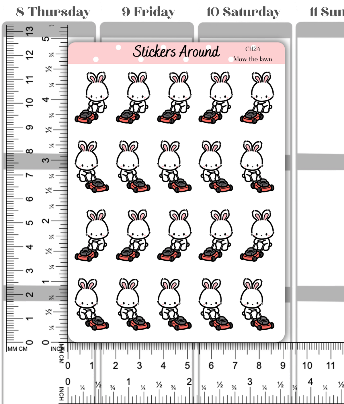 Lawn Mowing Planner Sticker
