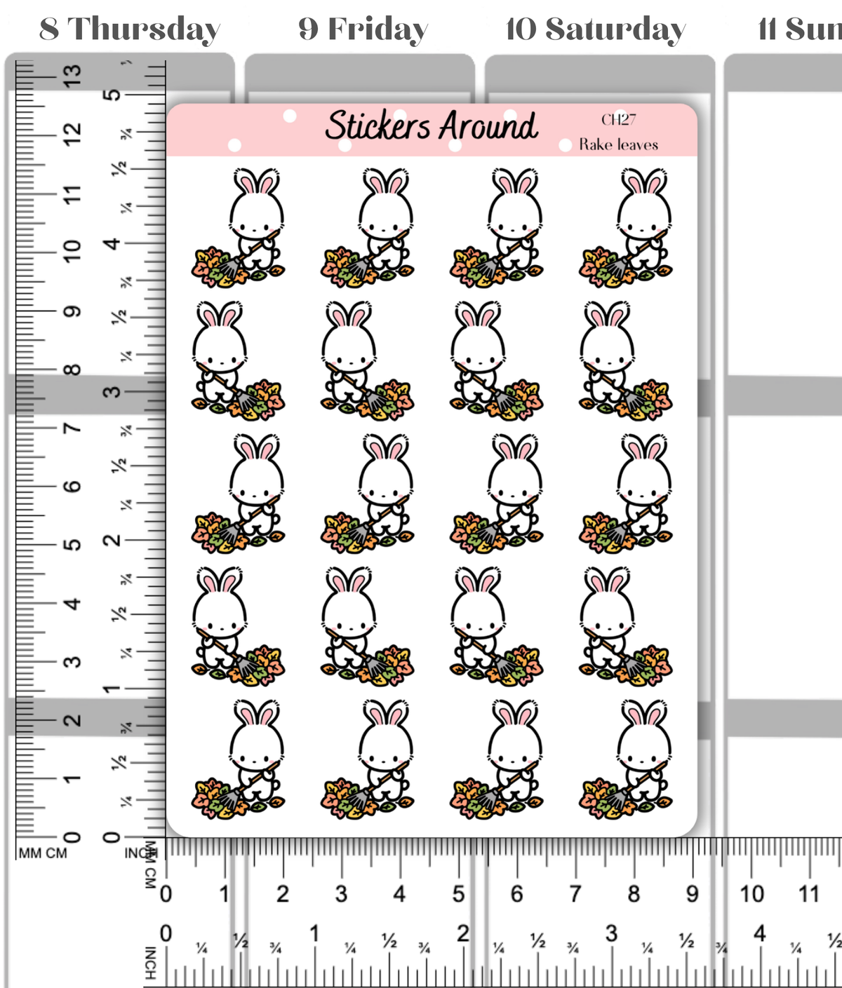 Raking Leaves Planner Stickers