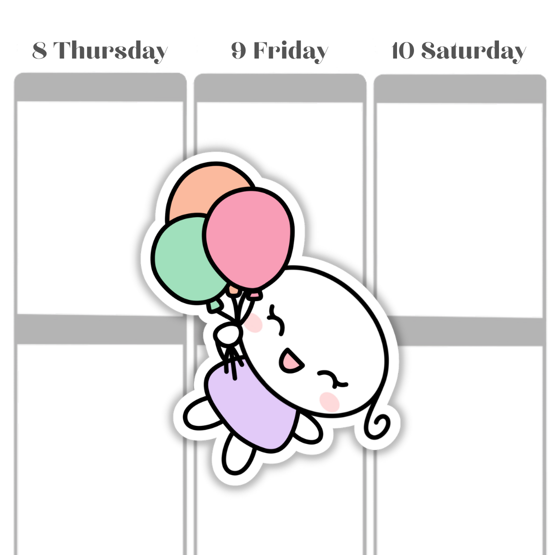 flying balloon laminated vinyl die cut sticker